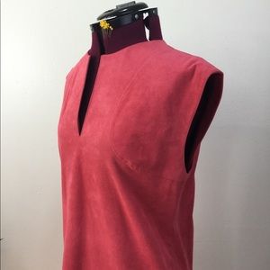 Pink Ultrasuede A-line shift dress
